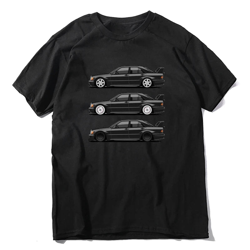 New Germany Car  190 W201 Best Car Cosworth Custom Print Mens Clothes  New Arrival Summer Fashion Short Sleeves 100% Cotton