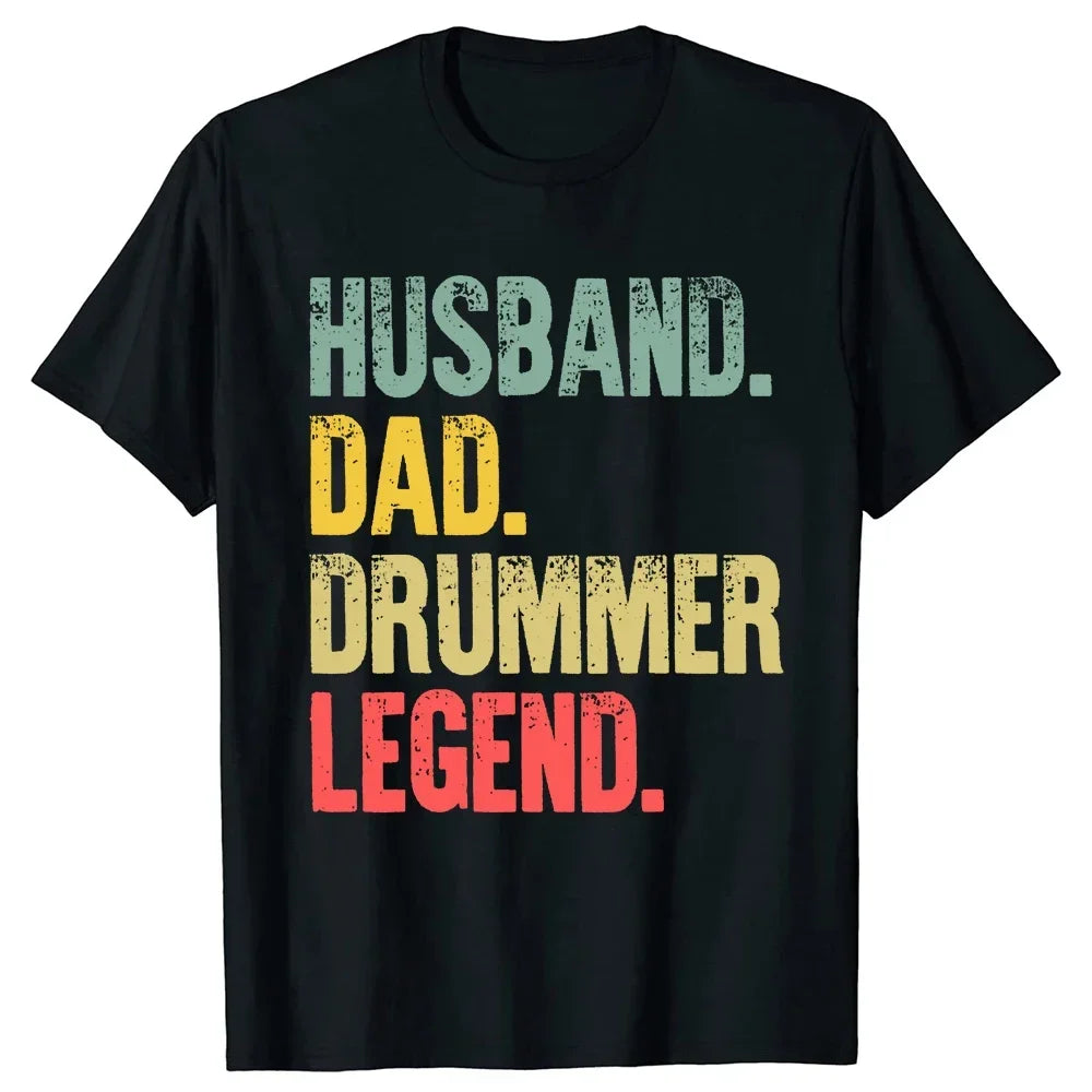 Drummer Retro Vintage Evolution Of Man Drumsticks Drumset Drum Set T Shirt Harajuku Cotton I Destroy Silence Drumming T-shirts