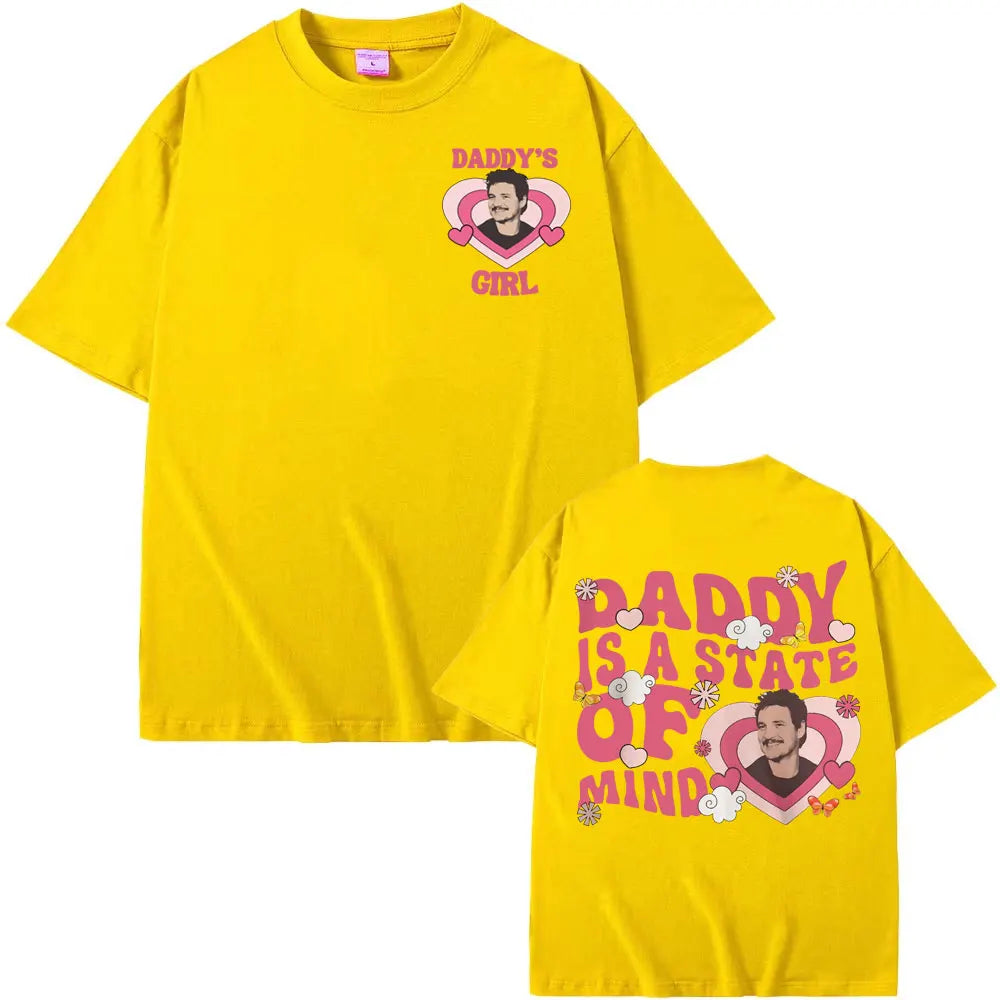 Pedro Pascal Daddy Is A State of Mind T-Shirt Movie TV Actor T-shirt Men Women Fashion Casual Comfort Cotton T Shirts Streetwear