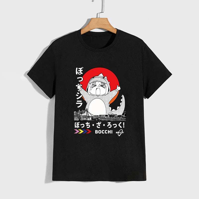 High Quality Pure Cotton T-shirt Kessoku Band Print Tshirt Men Women Daily Casual Comfort Tees Japan Anime Short Sleeve Top