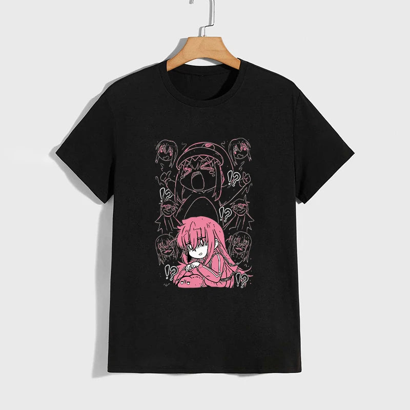 High Quality Pure Cotton T-shirt Kessoku Band Print Tshirt Men Women Daily Casual Comfort Tees Japan Anime Short Sleeve Top
