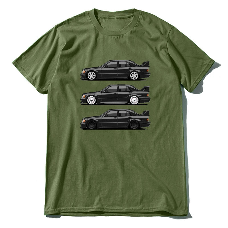 New Germany Car  190 W201 Best Car Cosworth Custom Print Mens Clothes  New Arrival Summer Fashion Short Sleeves 100% Cotton