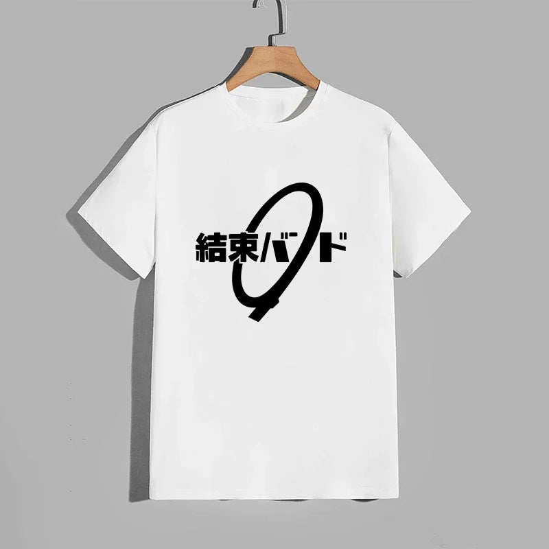 High Quality Pure Cotton T-shirt Kessoku Band Print Tshirt Men Women Daily Casual Comfort Tees Japan Anime Short Sleeve Top