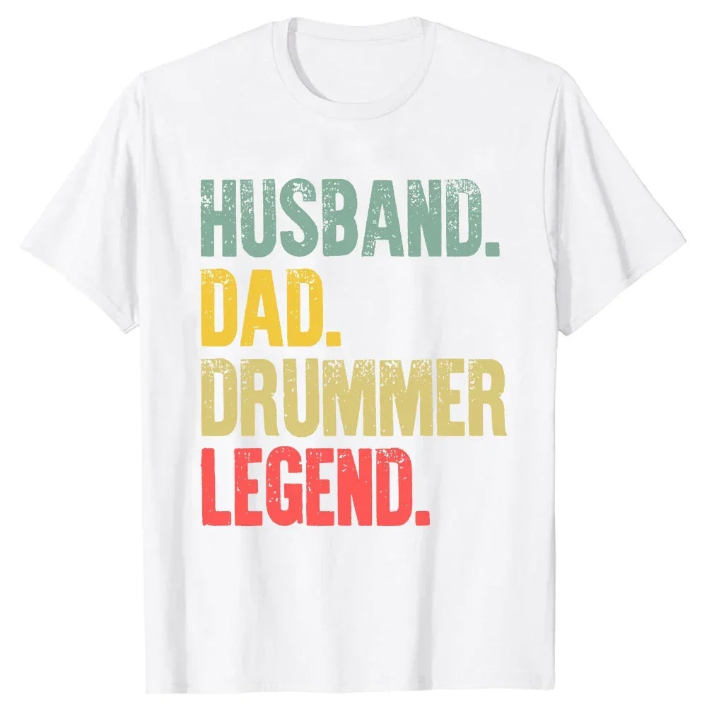 Drummer Retro Vintage Evolution Of Man Drumsticks Drumset Drum Set T Shirt Harajuku Cotton I Destroy Silence Drumming T-shirts