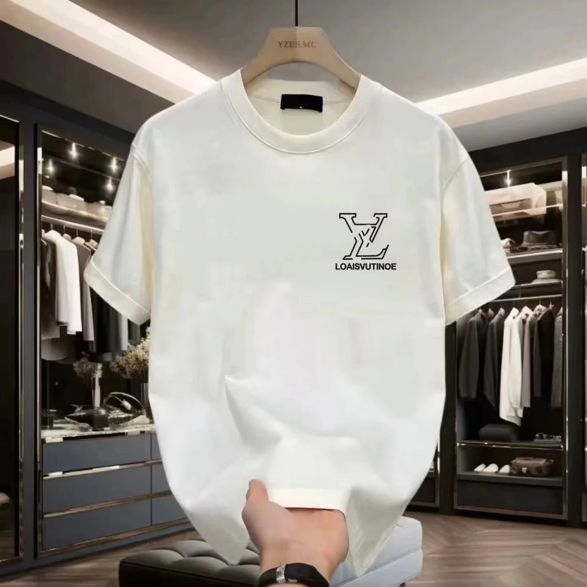 New Luxury Brand Men's Women's T-shirt Trendy Brand Versatile Short-Sleeved Tee Summer Printed Cotton Round Neck Comfortable Top